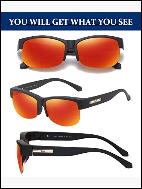 Unisex Fit Over Glasses Polarized Sunglasses Wraparound Rimless main image 5